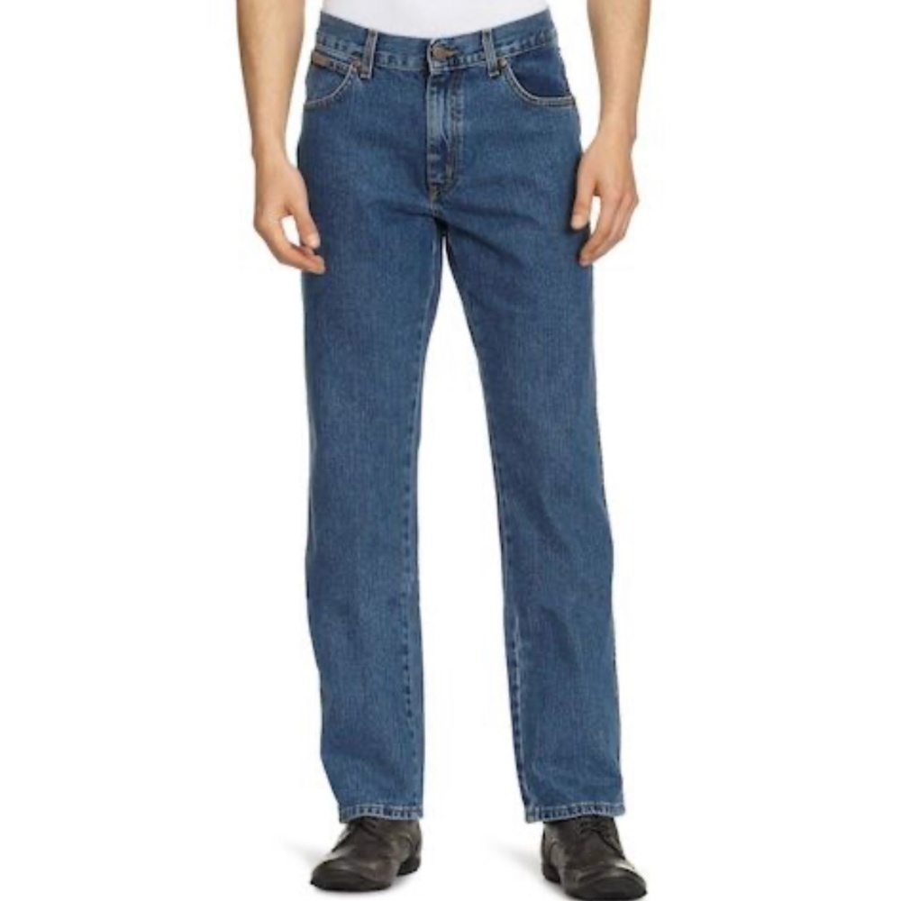 Wrangler Men's Denim Jeans Mid wash Relaxed Fit Comfort Flex Cotton 34x32